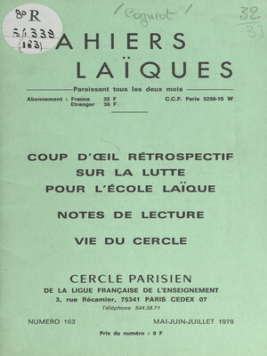 cover image of Coup d'œil rétrospectif sur la lutte pour l'école laïque